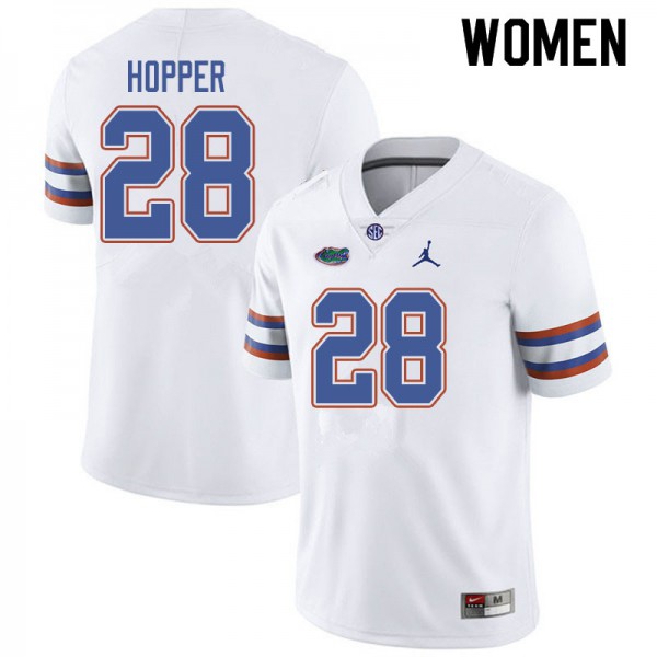Jordan Brand Women #28 Ty'Ron Hopper Florida Gators College Football Jersey White